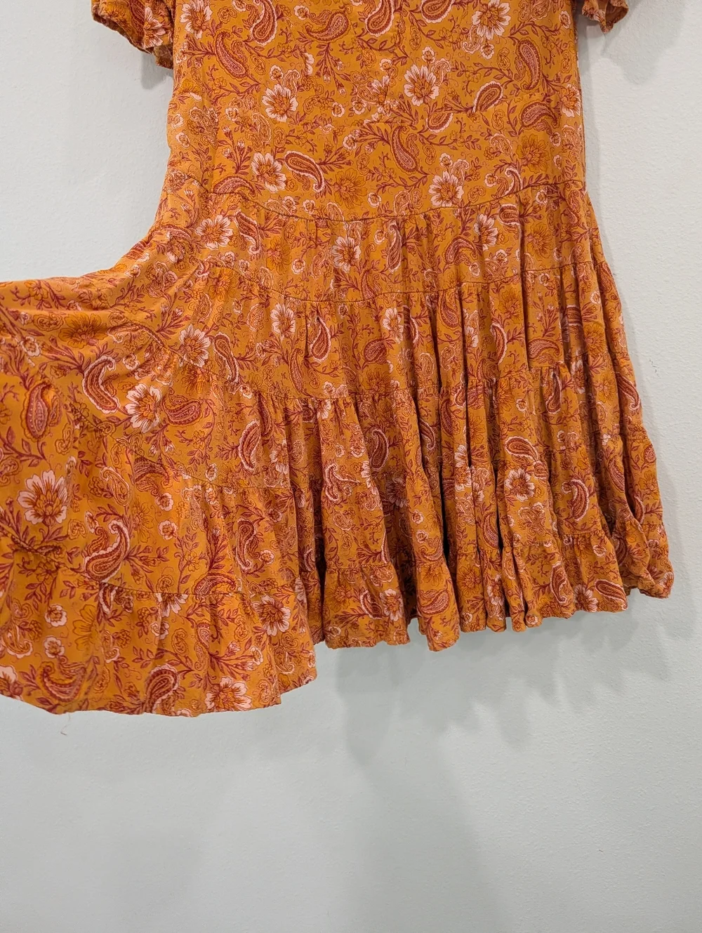 Patrons Of Peace Orange Paisley Dress Size S - Picture 4 of 7